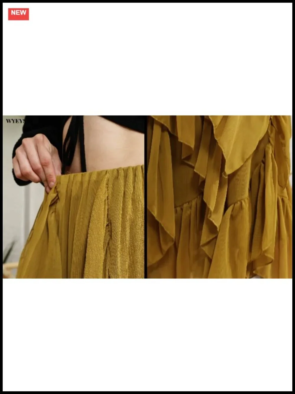 Flowy Ruffle Maxi Skirt Tiered Boho Long Skirt Lightweight Pull-On